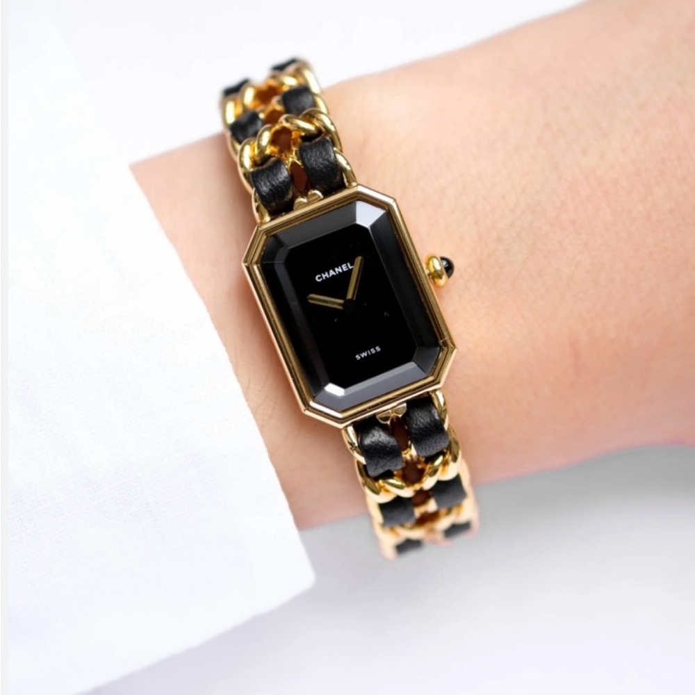 Authentic CHANEL Premiere watch gold black size L - Picture 2 of 14